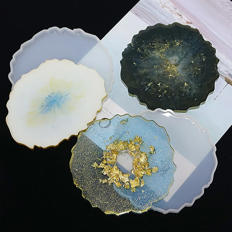 

Y87 Wave shaped coaster mold DIY resin drawing silica gel mold coffee coaster mold, Random