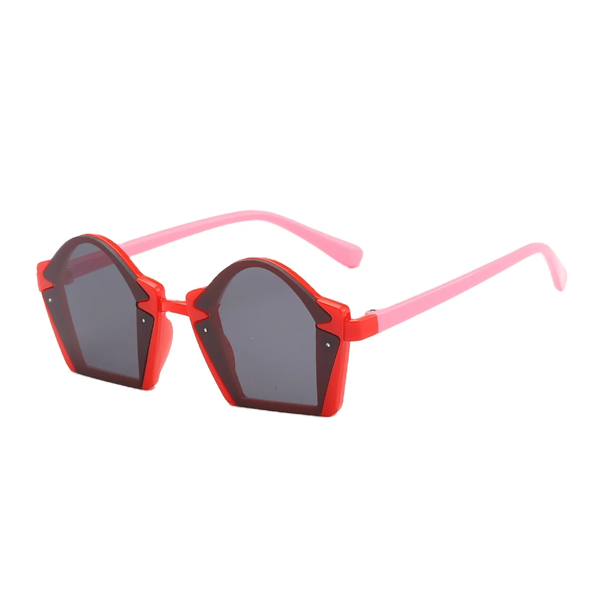 

RENNES [RTS]Colorful Cute PC Frame Polygon House Shape Children Sunglasses CE UV400 Sonnenbrille Kids Sunglasses Wholesale