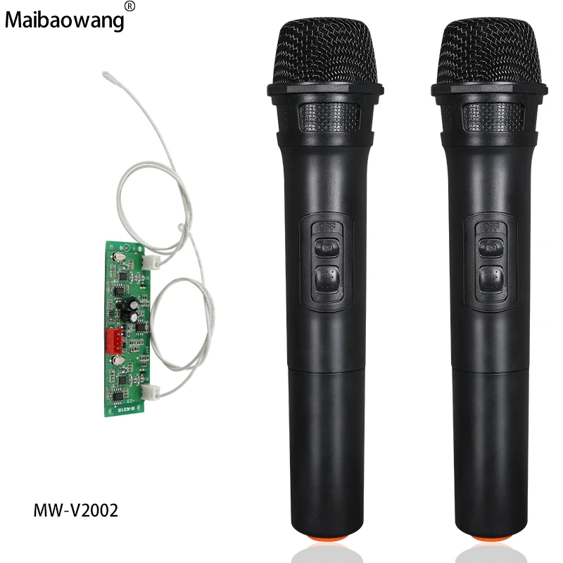 

VHF Wireless Microphone with PCB receiver board for trolley speaker, Black