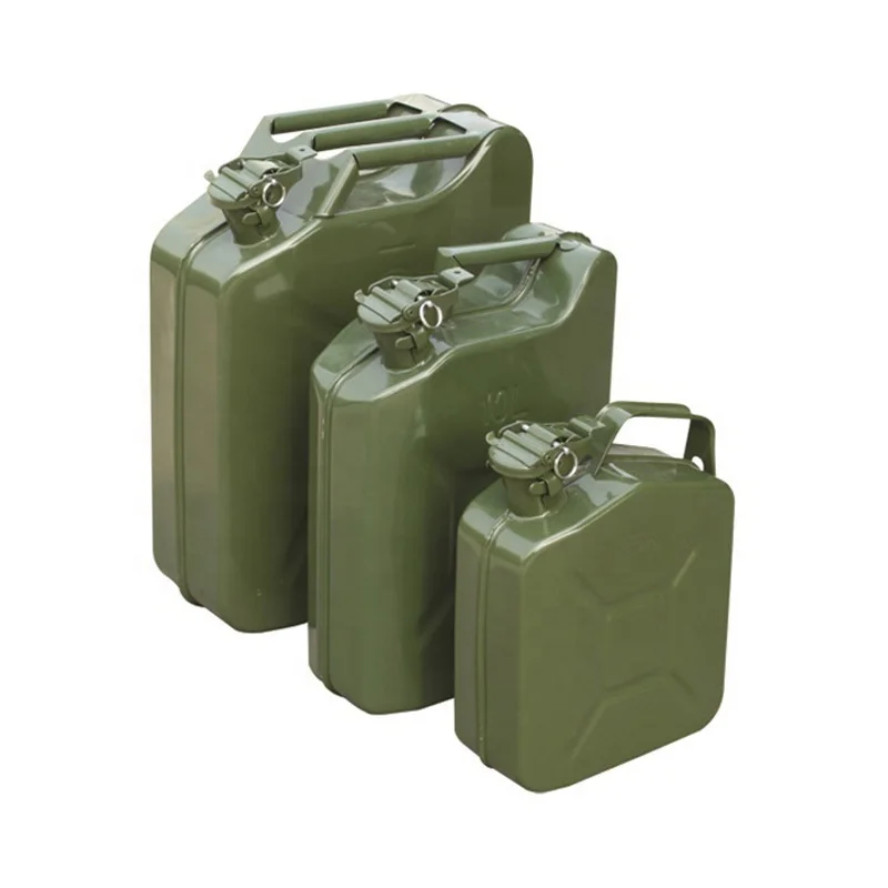
Professional Ammo Standard Green Steel 5L 10L 20L Fuel Tank Gas Diesel Gasoline Jerry Can 