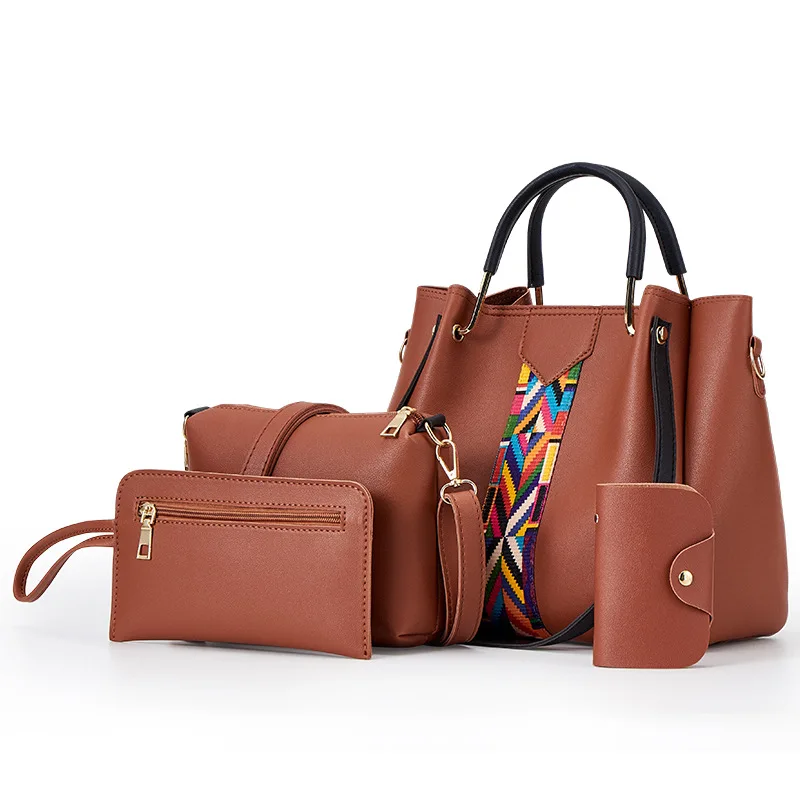 

3 Pieces Pu Leather Tote Bag For Women Luxury Tassel Hand Bag Set, As picture