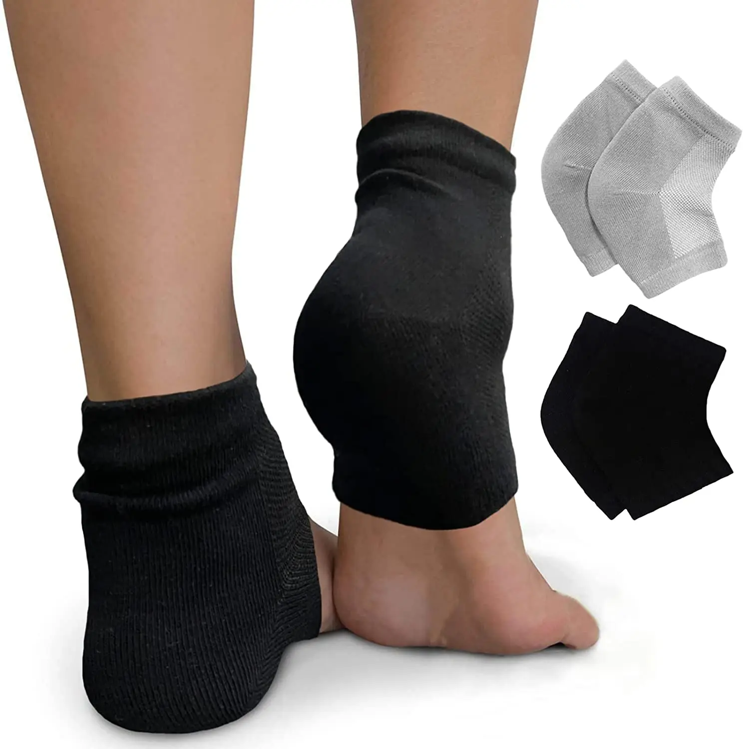 

Kingworth 2 Pairs Pain Relief Protectors Foot Plantar Fasciitis Treatment Gel Heel Socks