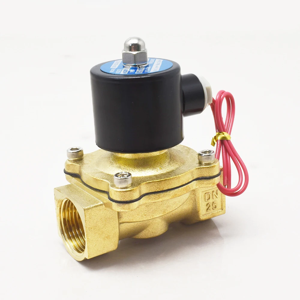Direct Acting 2/2 Way Normally Closed 2W250 25 1 Inch Brass Water Electric Solenoid Control Valve Air and Water