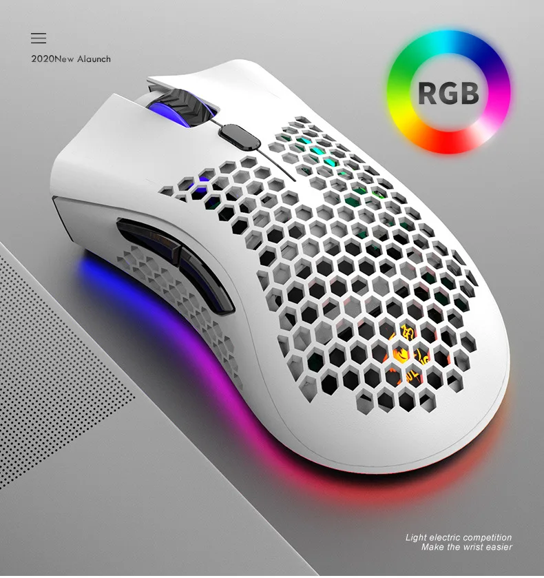 

Optical Hollow mice gamer 2.4GHz RGB wireless gaming mouse