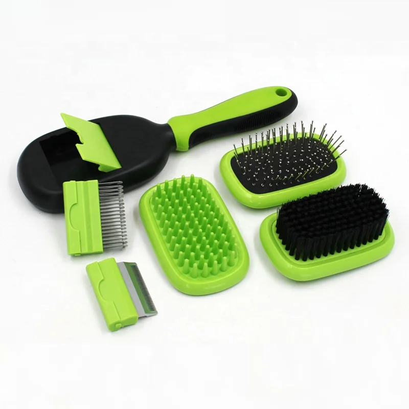 

Dogs Cats Shedding Mats Dematting Massage Bath Bristle And Pin Hair Brush Comb, Green or customized