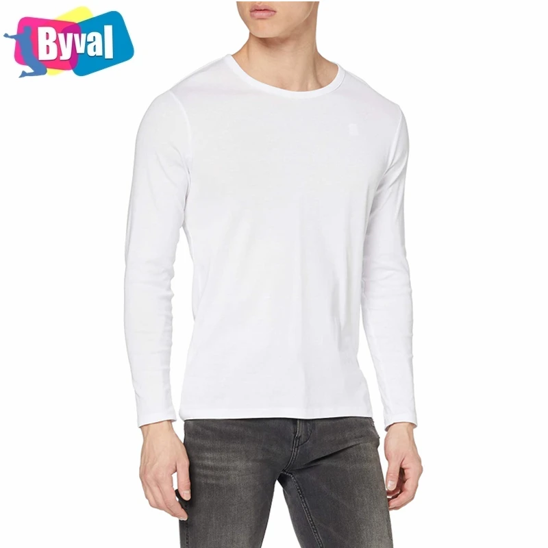 

Custom China made cheap clothing blank for printing Byval comfy T shirt Man's Row Straight Long Sleeve Cotton T-shirt, Customized color