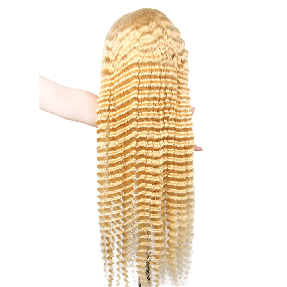 

32 Inches Cuticle Aligned 613 Lace Front Wigs 13x4 Transparent High Quality Deep Wave Blonde Wigs 613 Wig For Black Women