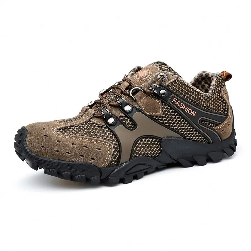 

Anti-Slip Breathable Sport Shoes Men Outdoor Shoes, Grey/dk.brown//lt.brown