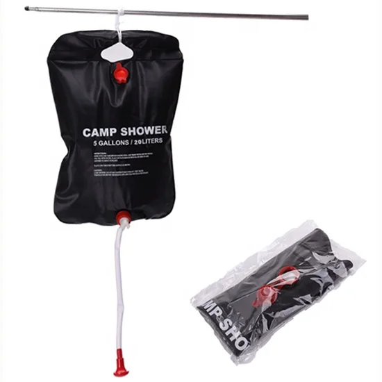 

Outdoor 5 Gallons 20L PVC Portable Camping Solar Shower Bag, Black