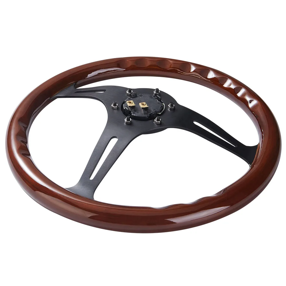 
KYOSTAR 350mm 6-Bolt Classic Wood Grain Steering Wheel 