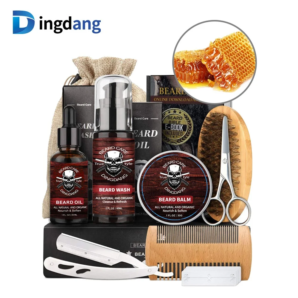 

private label men beard grooming caret products set beard growth kit beard comb