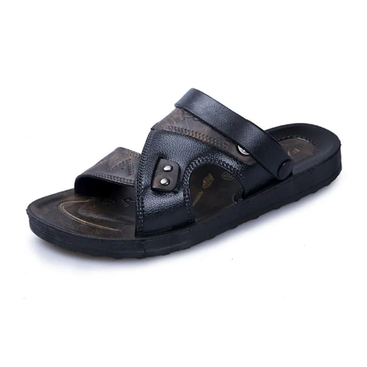 

High quality outdoor fashion flat slipper summer beach brand sports shoes for man slippers leather