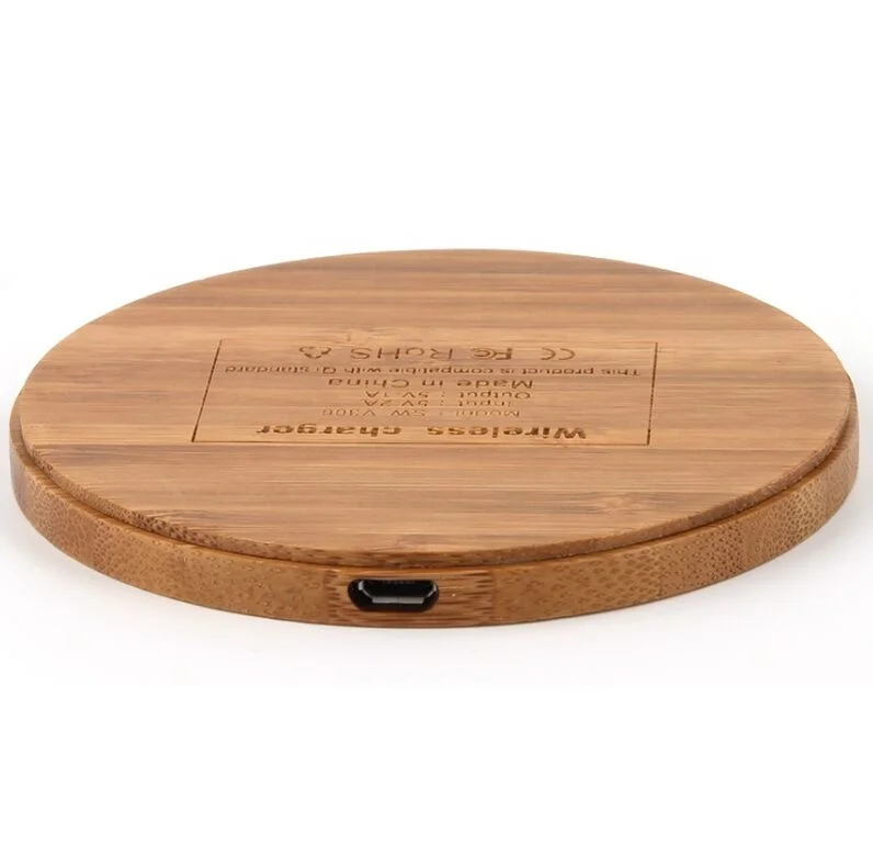 

Hot Sale Wood Universal Qi Wireless Charger For iPhone Samsung Mobile Phone Wireless Phone Chargers Bamboo