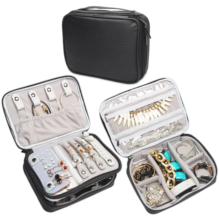 

Wholesale Travel Jewelry Case Jewelry Organizer Case, Storage Bag Holder for Necklace, Earrings, Rings, Watch and More, Accepted customized