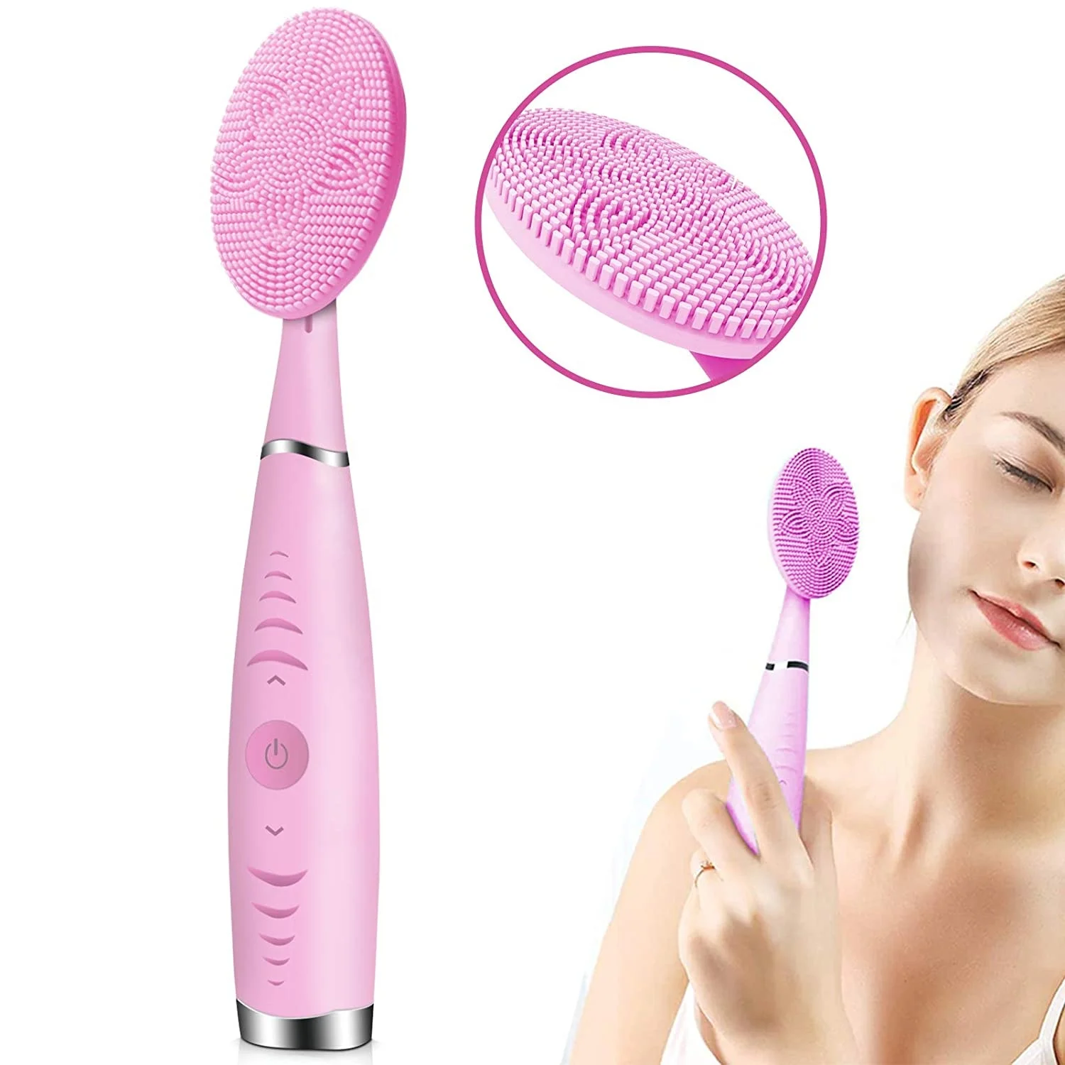 

Factory direct dropshipping sale Sonic Facial Cleansing Brush Face Deep Cleaning Vibration Skin Care Face Cleanser, Blue+pink