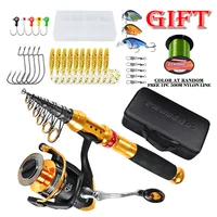 

Portable Fishing Rod Combo Set Reel with Lure Telescopic Fishing Rod Bag + Reel Pocket Fishing Reel set