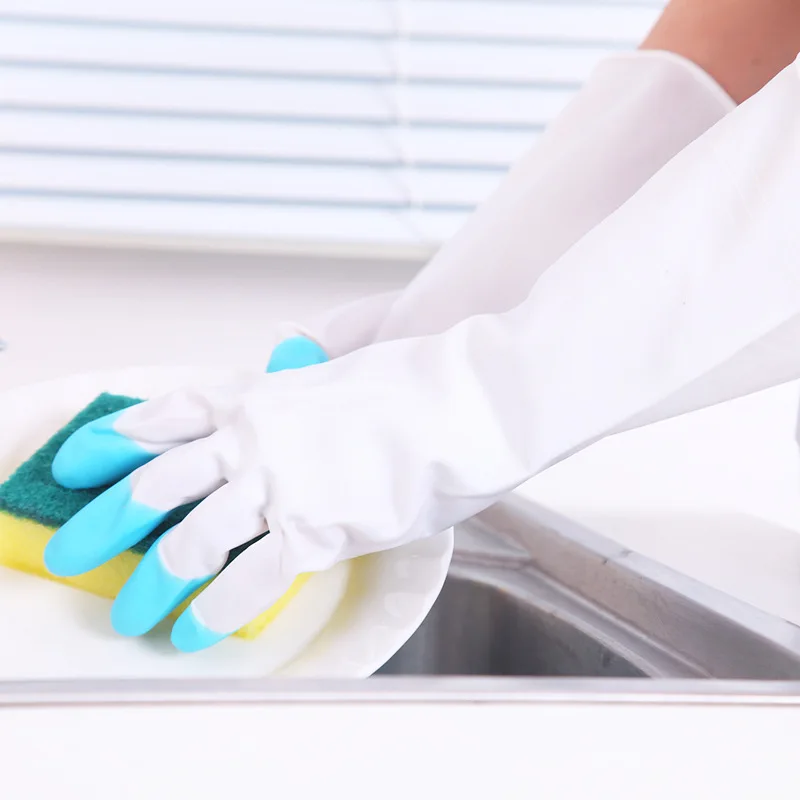 

Laundry Cleaning Thin Household Plastic Dishwashing Gloves Household Gloves Latex Rubber Gloves, As show