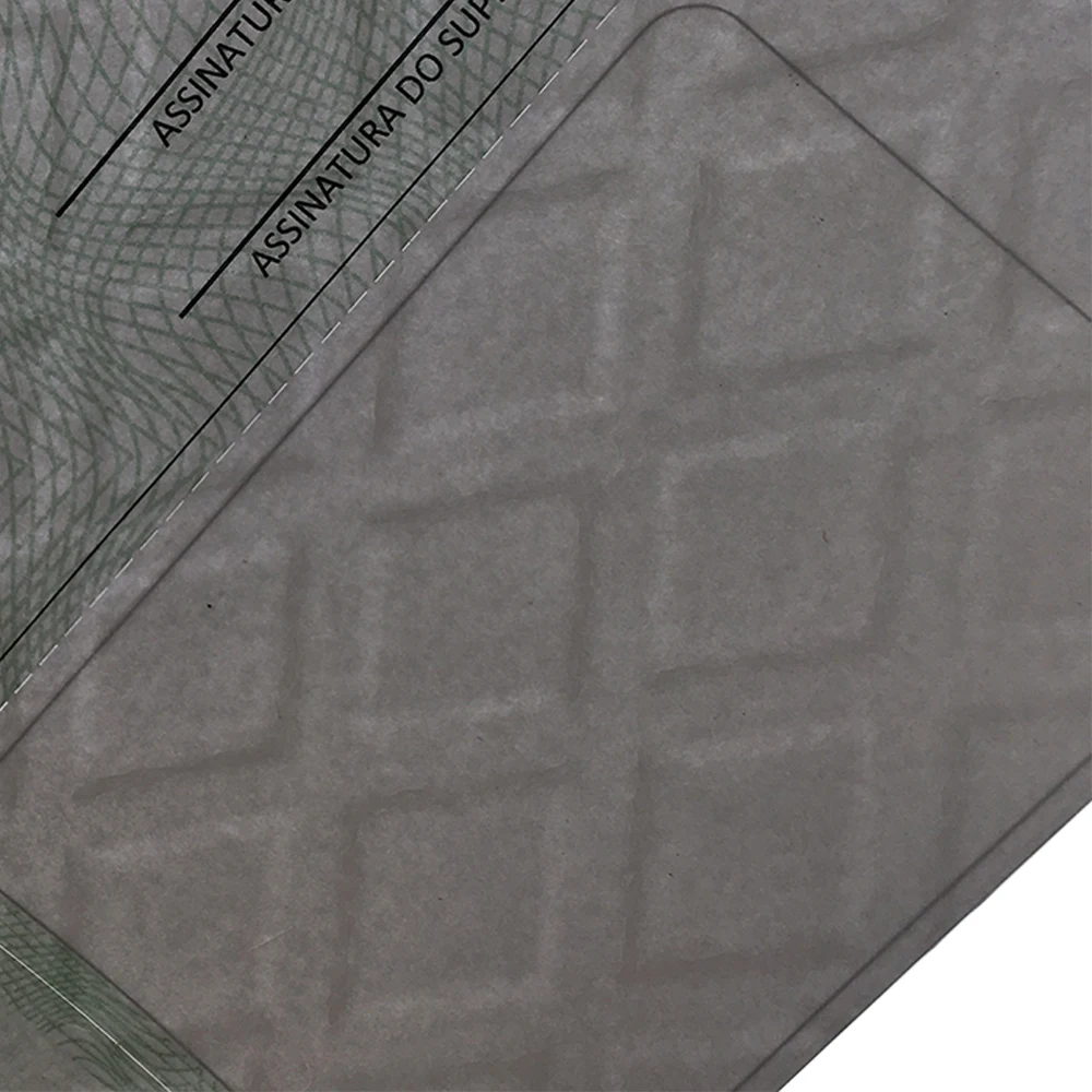 

Design National Security Watermark Paper Printing Ticket UV Fibers Logo Print Film Laminate Paper Card Making