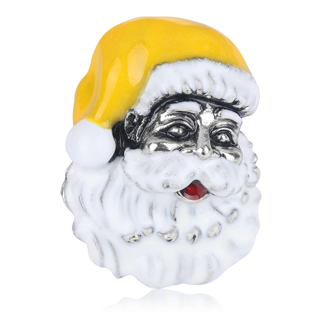 

Cute Santa Claus Brooch Badge Red and Yellow Christmas Hat for Women Children Enamel Brooches Pin Jewelry Accessories