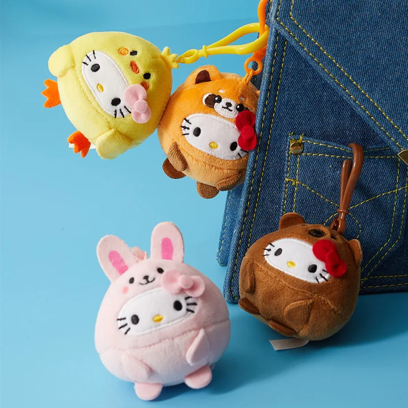 

Sanrio Plush Keychain Animal Plush Key Chain Bag Pendant Backpack Decoration My Melody Pom Purin Hello Cartoon Custom OPP Bag