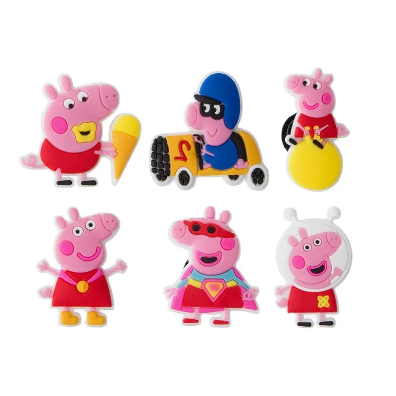 

hot sale PINK PIG pvc shoe charms cartoon pig croc charms decoration croc shoe, Picture