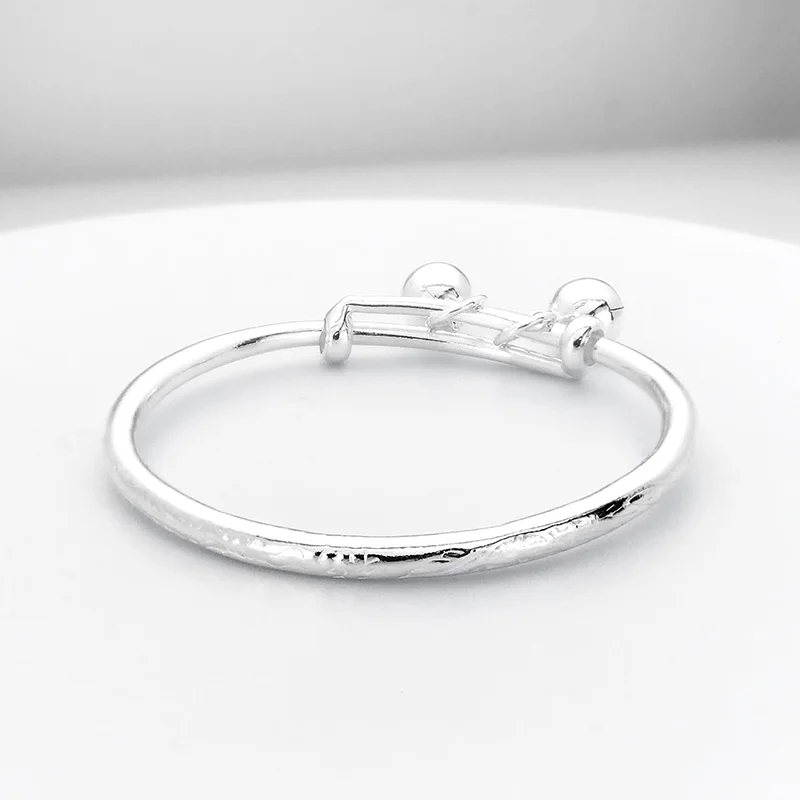 

Sterling silver children's smooth bracelet anklet suitable for baby and child jewelry gifts