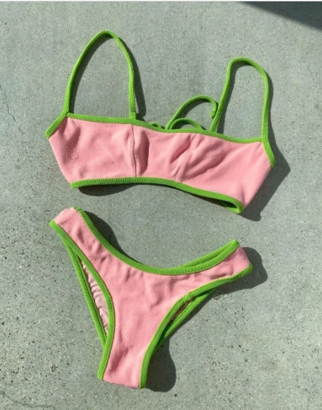 

2021 Custom private label Colorblock swimwear High Quality Bathing Suit Brazilian bikini set, Patchwork