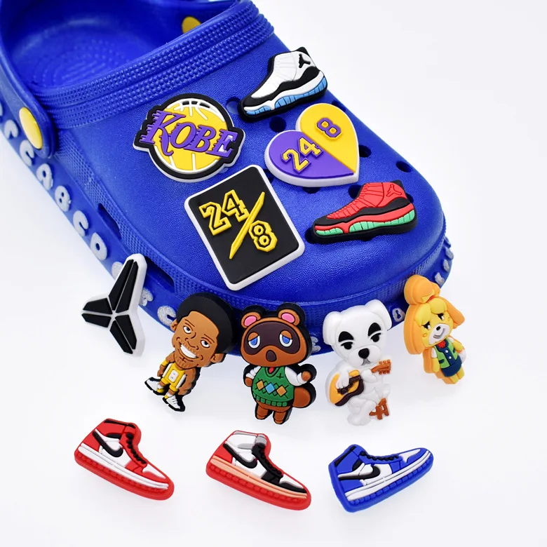 

2021 wholesale designer soft pvc AJ shoes charm For Crocks Clog Shoes Croc Shoe Charm