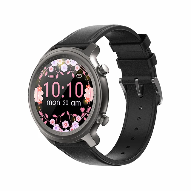 

BT call full circle full touch screen Q1 smart watch women with Heart rate measurement smartwatch PK R2, Silicon:black/pink/grey