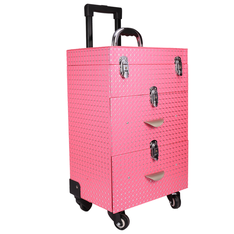 Studio Trolley Cosmetic Case Travel Cosmetic Train Cases With Universal
