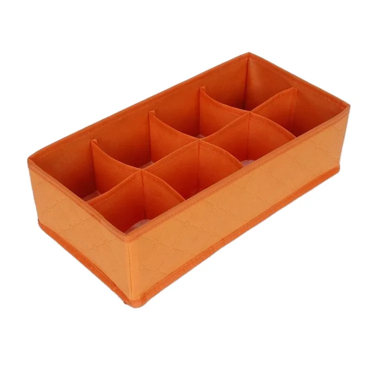 

Foldable Drawer Collapsible Dividers Storage Box Compartments for Underwear/Bras/Socks/Neck Ties, Orange/any colors