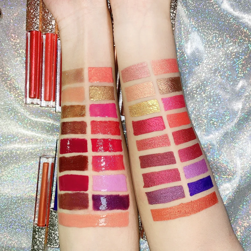 

In stock bulk private label makeup glitter liquid lipstick waterproof lip gloss