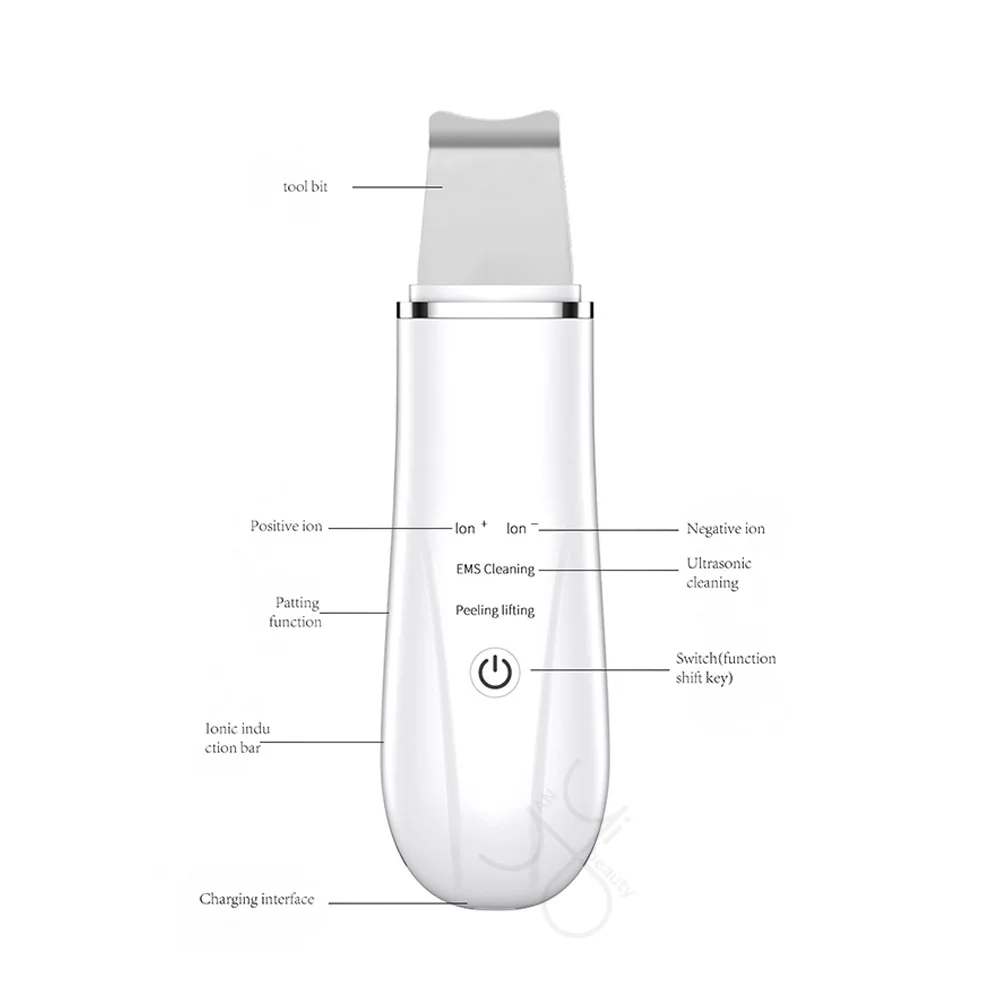 
Facial Massage Deep Cleansing Skin Dirt Tool Professional Ultrasonic Skin Scrubber 