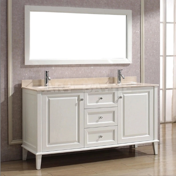 China Bathroom Furniture,Bathroom Vanities In White 2 Sink
