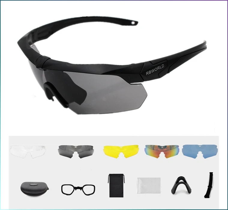 

Explosion-proof contact lens packaging with 5 lenses PC shooting Glasses Army CS military Sunglasses Tactical Sun glasses
