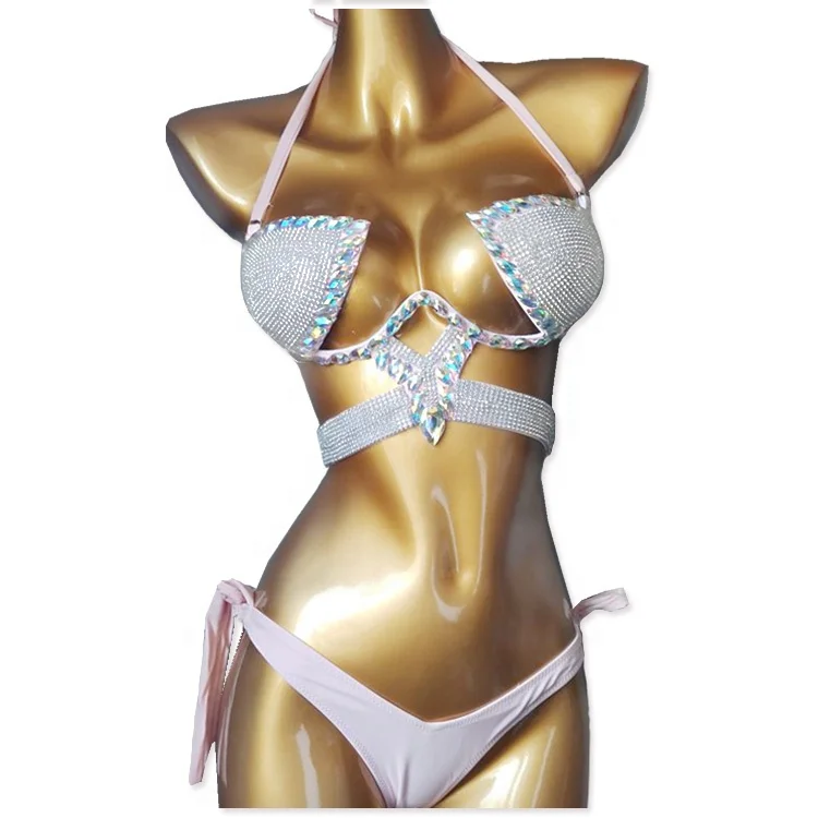 Luxury Crystal Bikini With Rhinestone Set In Stock Fast Shipping For