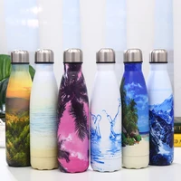 

500ml/17oz beautiful scenery Vacuum Insulated Water Bottle Leak-Proof Double Walled Cola Sports Stainless Steel Water Bottle