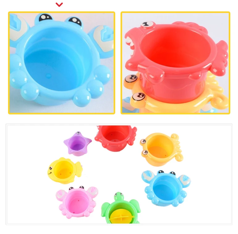 Ocean Stacking Cups Plastic Bath Toy Baby For 18m+ - Buy Bath Toy Baby ...