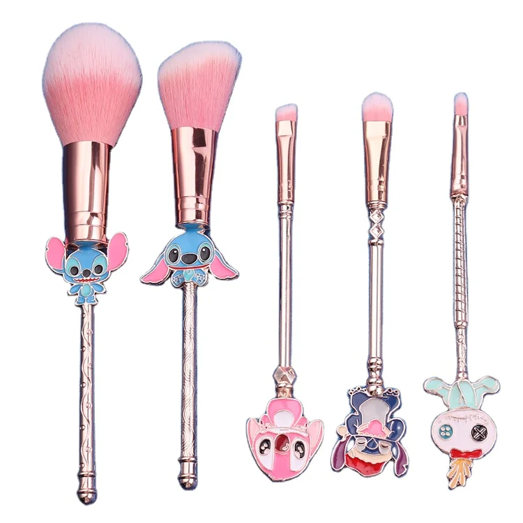 

Cute Cartoon Beauty Make Up Brushes Tool Cosmetic Powder Eye Shadow Pincel Maquiagem Lilo and Stitch Makeup Brush Set, Customized