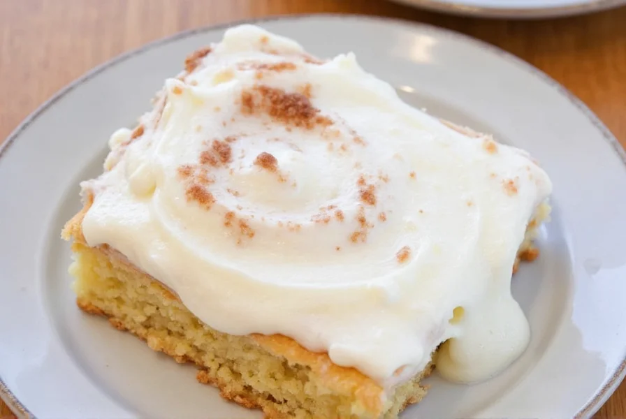 Step-by-step process of making cinnamon roll frosting in a mixing bowl with ingredients clearly visible