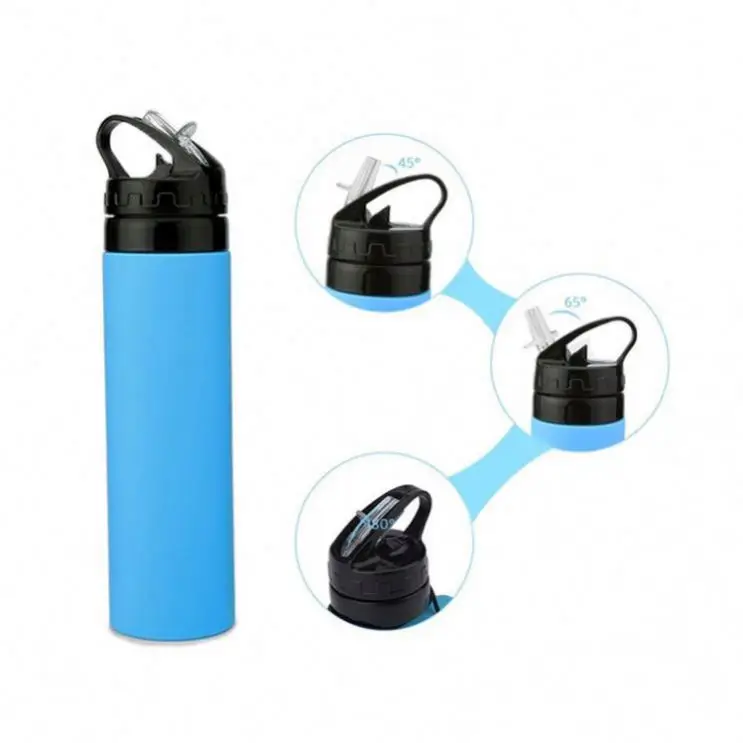 

Eco Friendly Bpa Free Silicone Collapsible Foldable Water Bottle, Custom color acceptable