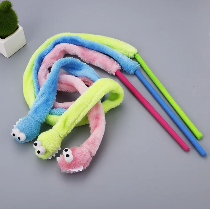 

New fashion cartoon snake funny pet interactive toys cat toy cat stick catnip toy cat