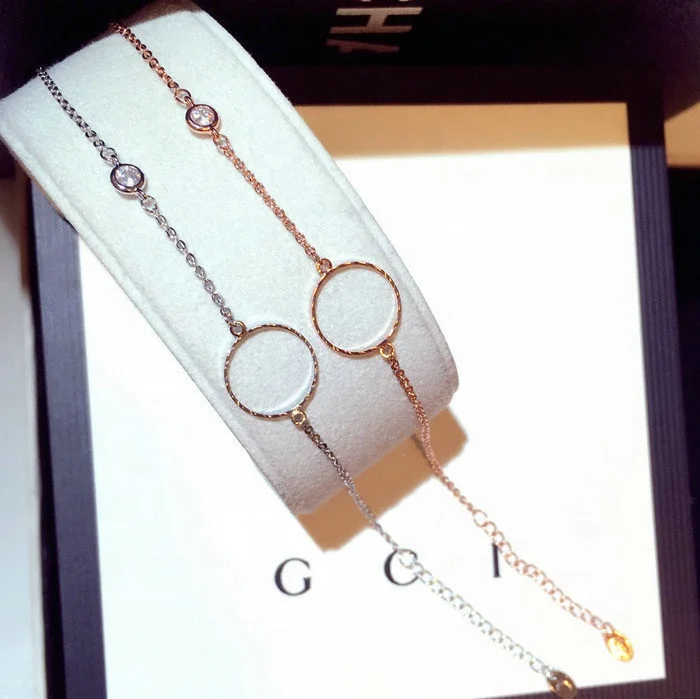

Exquisite Circle Bracelets Fashion Cubic Zircon Stone Bangles For Women Jewelry Accessories, Picture shows