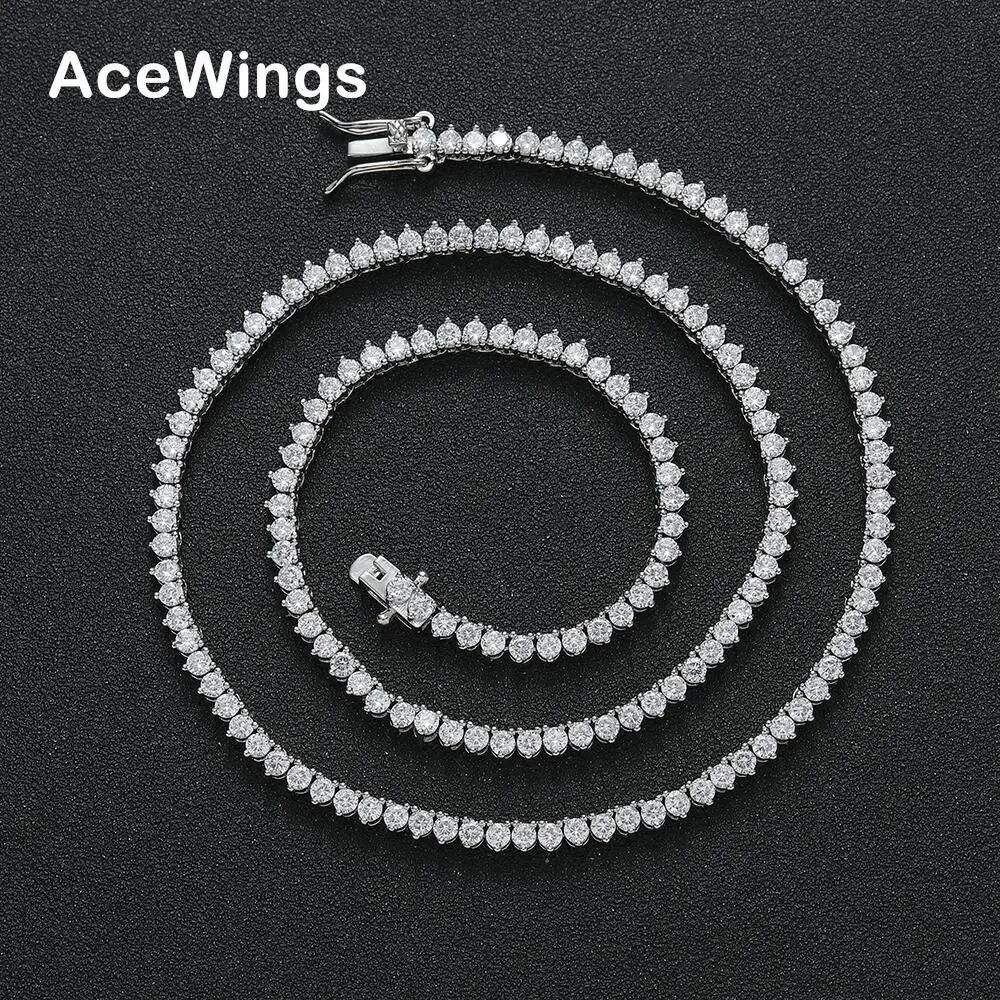 BC185 Fashion 2.5mm 3 Prong CZ Tennis Chain Women Bling Bling Tennis Necklace