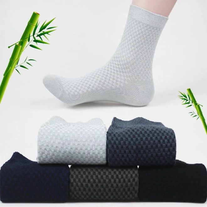 

wholesale crew unisex anti-bacterial custom socks wear-resisting black grey business men bamboo socks custom