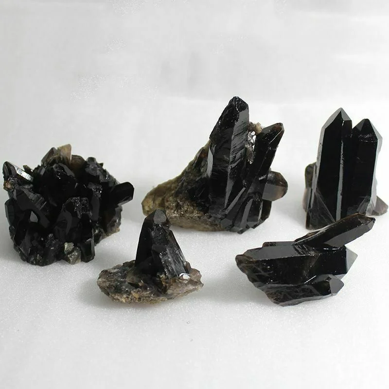 
Natural smoky quartz double terminated crystal healing points wands large size tea crysal,Smoke crystal cluster for decoration 