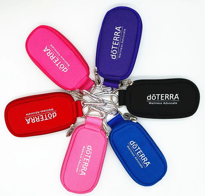 

Essential Oils Bottle Keychain Case for 10 vials x 5/8 dram or 1/4 Dram Doterra Essential Oil Keychain Case, Black/blue/purple/pink/red