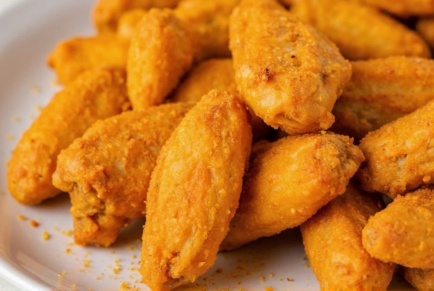 Close-up photo of Wingstop chicken wings coated in Hot Lemon Pepper seasoning showing the distinctive yellow-orange color and seasoning texture