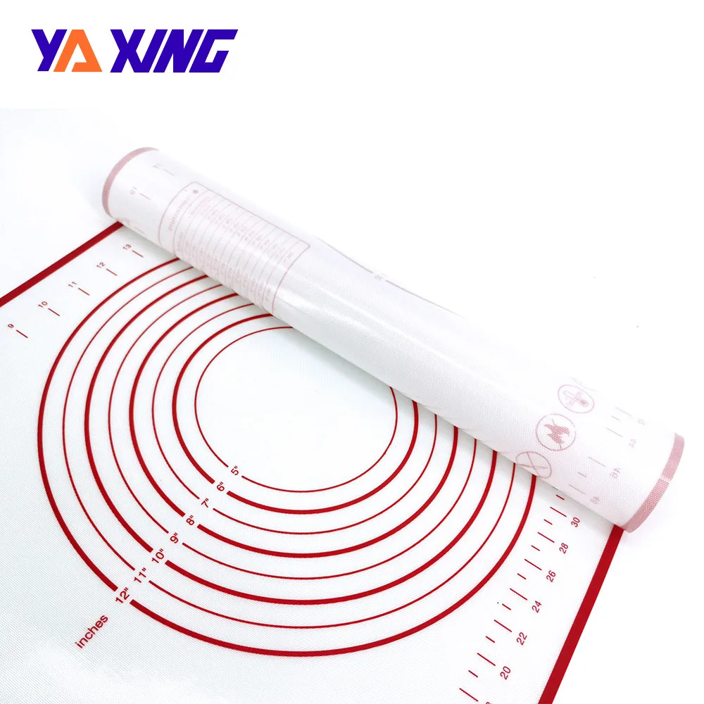 

Large Silicone Counter Mat with Measurement, Black, white, red,grey