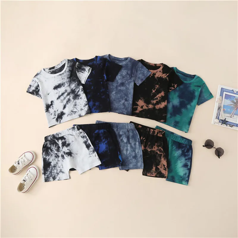 

kids clothes ready to ship boysT-shirt summer clothing sets cotton kids shorts Suit